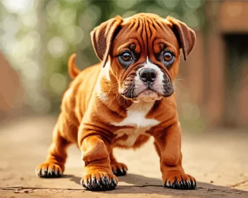 Brown Boxer Puppy Diamond Painting