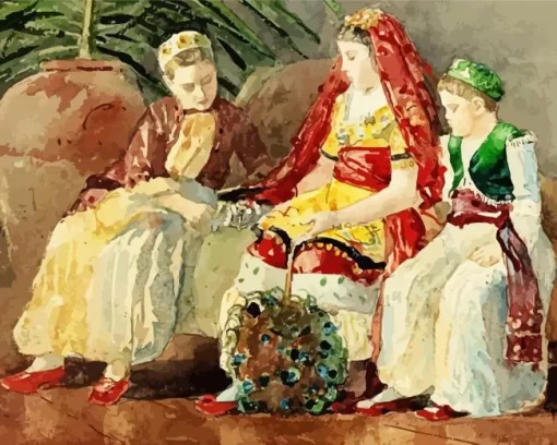 Children Under a Palm Diamond Painting