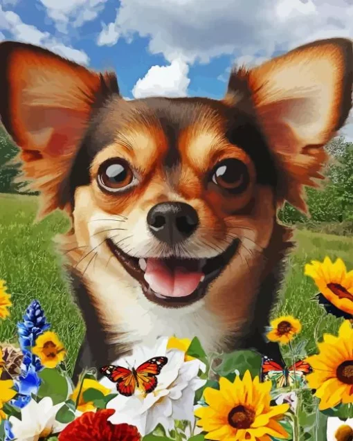 Chiweenie Dog Diamond Painting