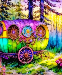 Colorful Gypsy Wagon Diamond Painting