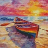 Colorful Row Boat Art Diamond Painting