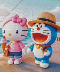 Doraemon And Hello Kitty Diamond Painting