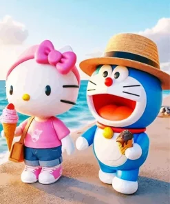 Doraemon And Hello Kitty Diamond Painting