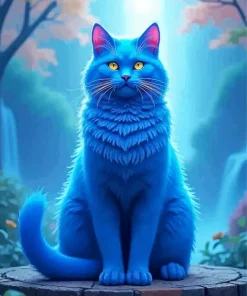 Fat Blue Cat Diamond Painting