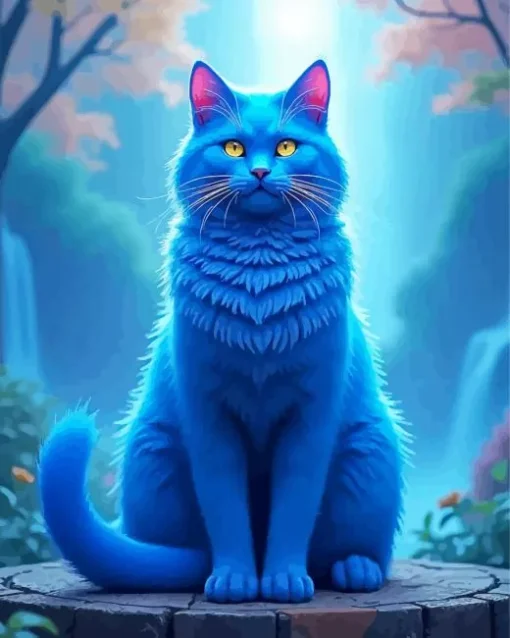 Fat Blue Cat Diamond Painting