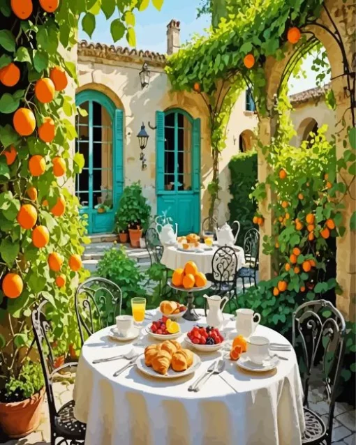French Breakfast In The Garden Diamond Painting
