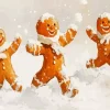 Gingerbread Boys Skiing Diamond Painting