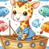 Giraffe And Fish Nursery Diamond Painting