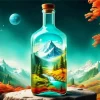 Glass Bottle Landscape Scenery Diamond Painting