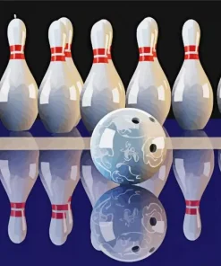 Illustration Bowling Reflection Diamond Painting
