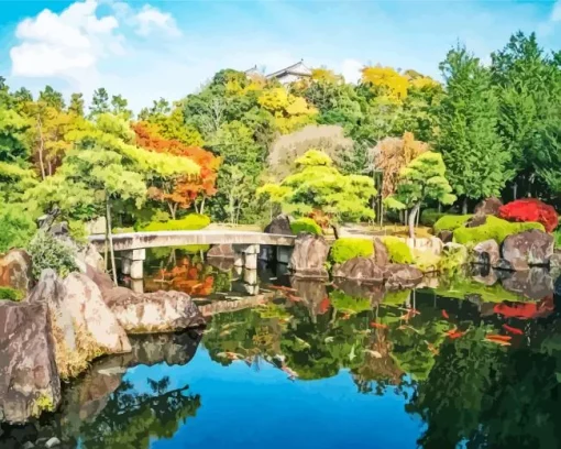 Kokoen Garden In Japan Diamond Painting