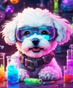 Maltipoo Scientist Diamond Painting