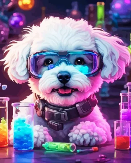 Maltipoo Scientist Diamond Painting