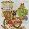 Merry Christmas Border Terrier Diamond Painting