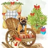 Merry Christmas Border Terrier Diamond Painting