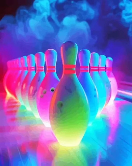 Neon Colorful Bowling Pins Diamond Painting