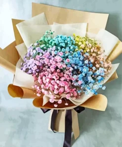 Rainbow Baby Breath Bouquet Diamond Painting