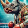 The Boxer Rhino Diamond Painting