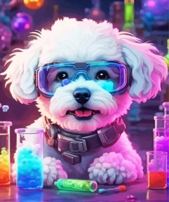 The Scientist Maltipoo Diamond Painting