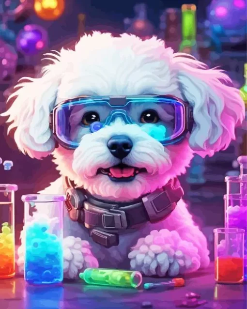 The Scientist Maltipoo Diamond Painting