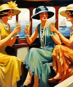 Vintage Boat Party Diamond Painting