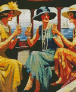 Vintage Boat Party Diamond Painting