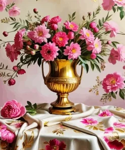 Vintage Pink Flowers Bouquet Diamond Painting