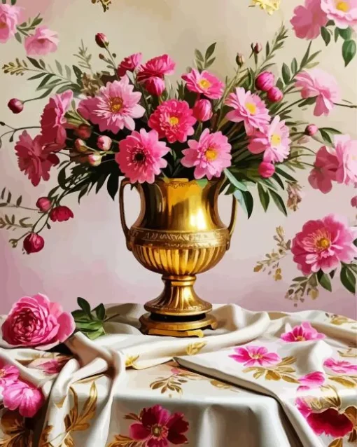 Vintage Pink Flowers Bouquet Diamond Painting