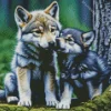 Baby Wolves Diamond Painting
