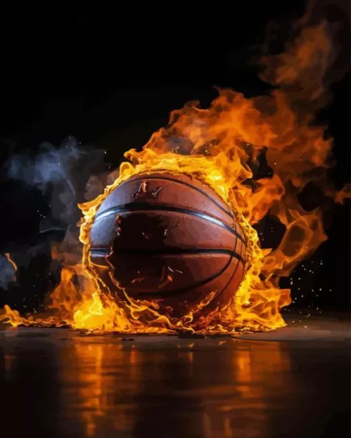 Basketball On Fire Diamond Painting