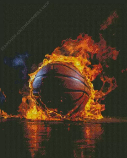 Basketball On Fire Diamond Painting