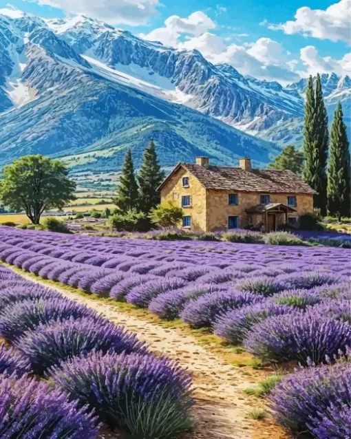 Beautiful Lavender Field Diamond Painting