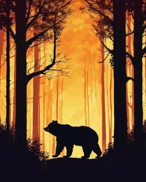 Bear Silhouette Diamond Painting