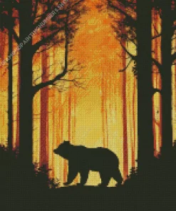 Bear Silhouette Diamond Painting