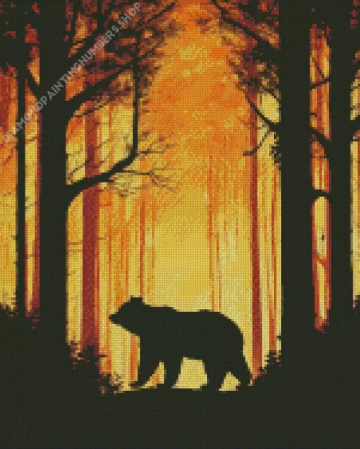 Bear Silhouette Diamond Painting
