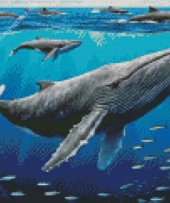 Big Blue Whales Diamond Painting