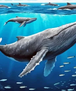 Big Blue Whales Diamond Painting