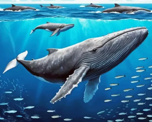 Big Blue Whales Diamond Painting