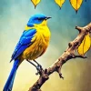 Bird On Branch Diamond Painting