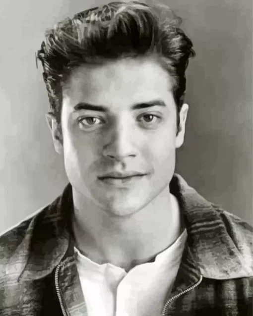 Black And White Brendan Fraser Diamond Painting