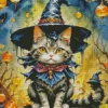 Black Cat Witch Diamond Painting