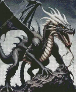 Black DnD Dragon Art Diamond Painting