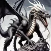 Black DnD Dragon Art Diamond Painting