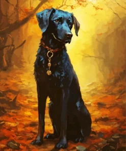 Black Irish Setter Dog Diamond Painting