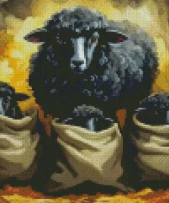 Black Sheeps Diamond Painting