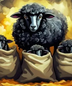 Black Sheeps Diamond Painting
