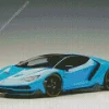 Blue Lamborghini Sport Car Diamond Painting