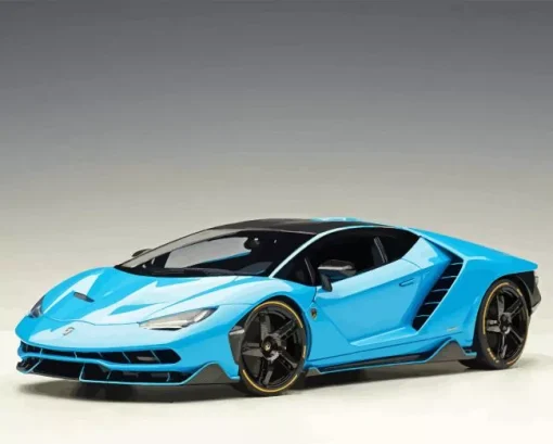 Blue Lamborghini Sport Car Diamond Painting