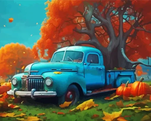 Blue Truck Diamond Painting