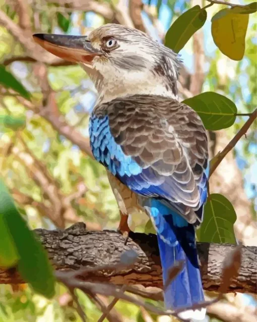 Blue Winged Kookaburra Bird Diamond Painting